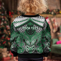 Aotearoa Iwi Ngati Maniapoto Personalised Kid Ugly Christmas Sweater Maori Kowhaiwhai Pattern