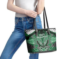 Aotearoa Iwi Ngati Maniapoto Leather Tote Bag Maori Kowhaiwhai Pattern