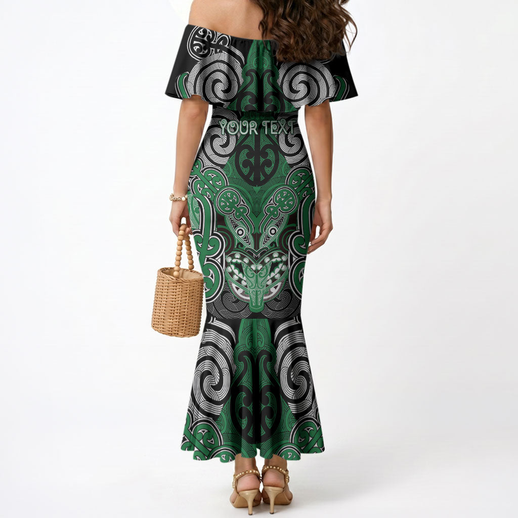 Aotearoa Iwi Ngati Maniapoto Personalised Mermaid Dress Maori Kowhaiwhai Pattern