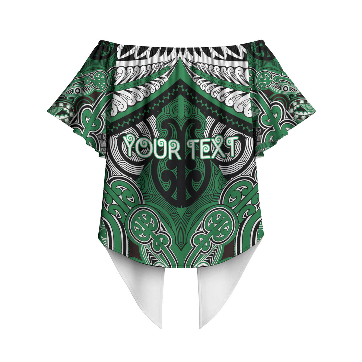Aotearoa Iwi Ngati Maniapoto Personalised Off Shoulder Wrap Waist Top Maori Kowhaiwhai Pattern