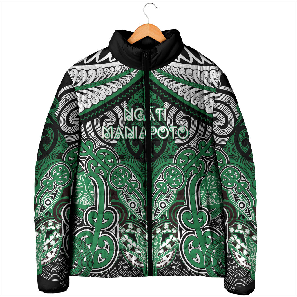Aotearoa Iwi Ngati Maniapoto Personalised Padded Jacket Maori Kowhaiwhai Pattern