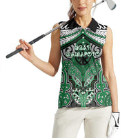 Aotearoa Iwi Ngati Maniapoto Personalised Women Sleeveless Polo Shirt Maori Kowhaiwhai Pattern
