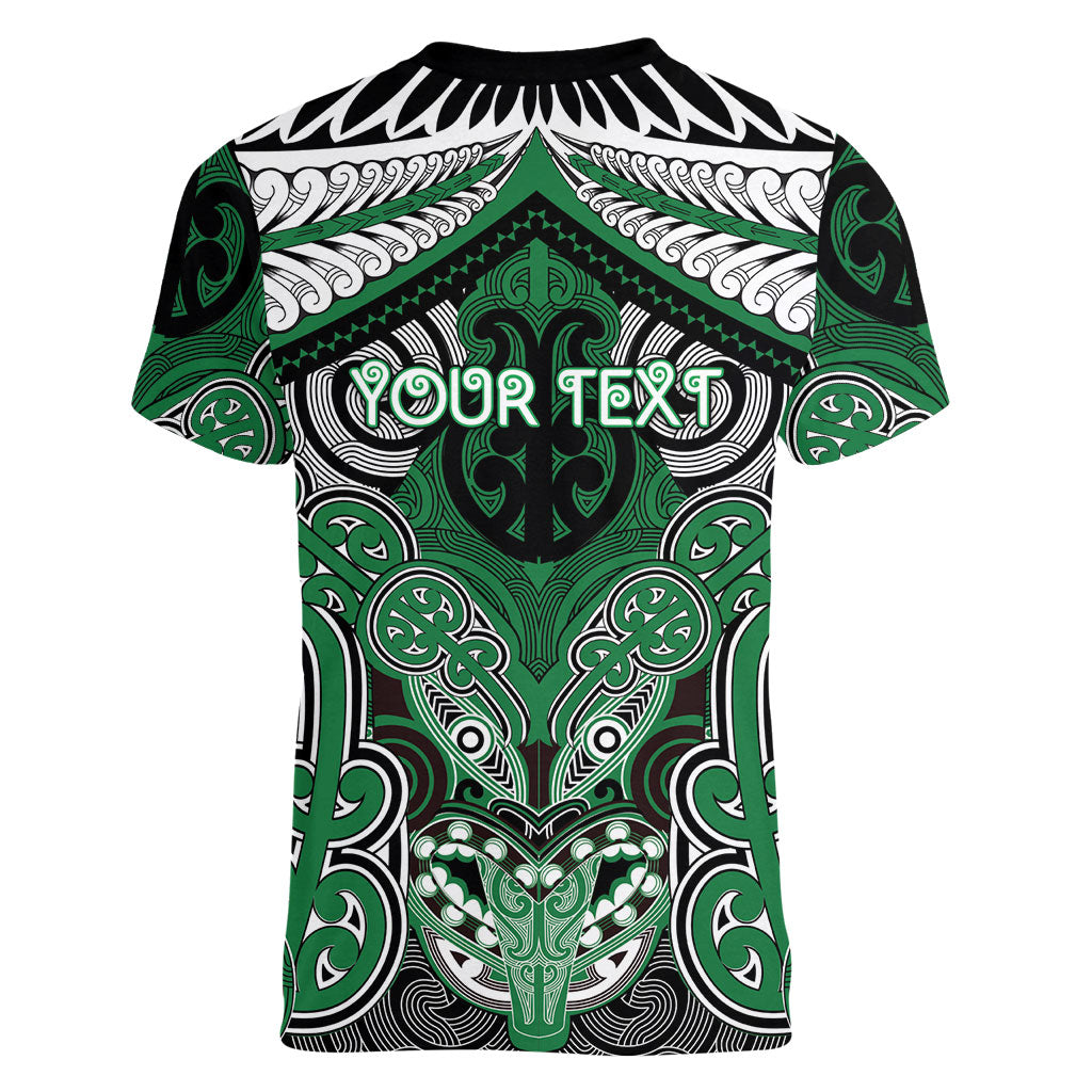 Aotearoa Iwi Ngati Maniapoto Personalised Women V-Neck T-Shirt Maori Kowhaiwhai Pattern