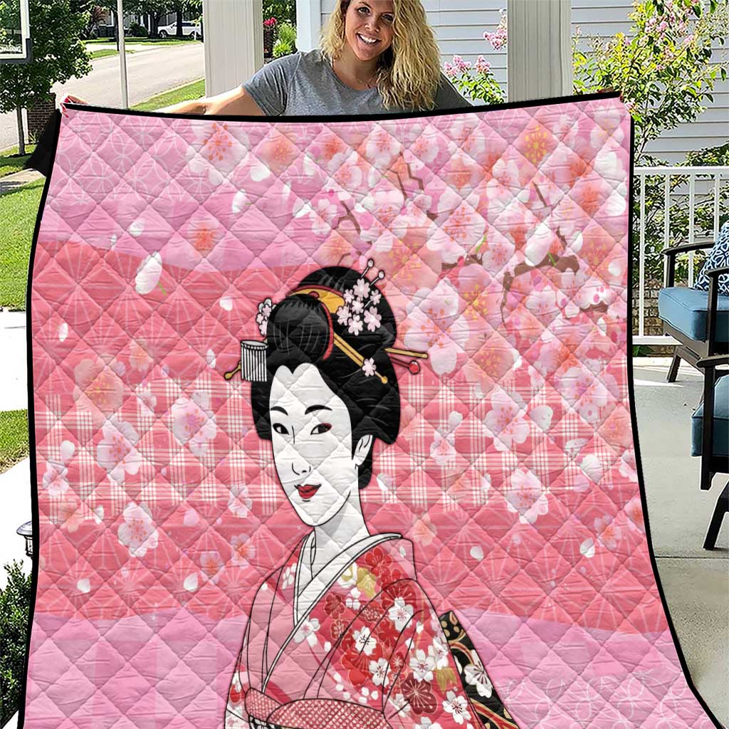 Japanese Geisha Cherry Blossom Quilt Pink Palaka Hawaii Pattern Fusion Design LT19 Pink - Polynesian Pride