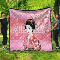 Japanese Geisha Cherry Blossom Quilt Pink Palaka Hawaii Pattern Fusion Design LT19 - Polynesian Pride