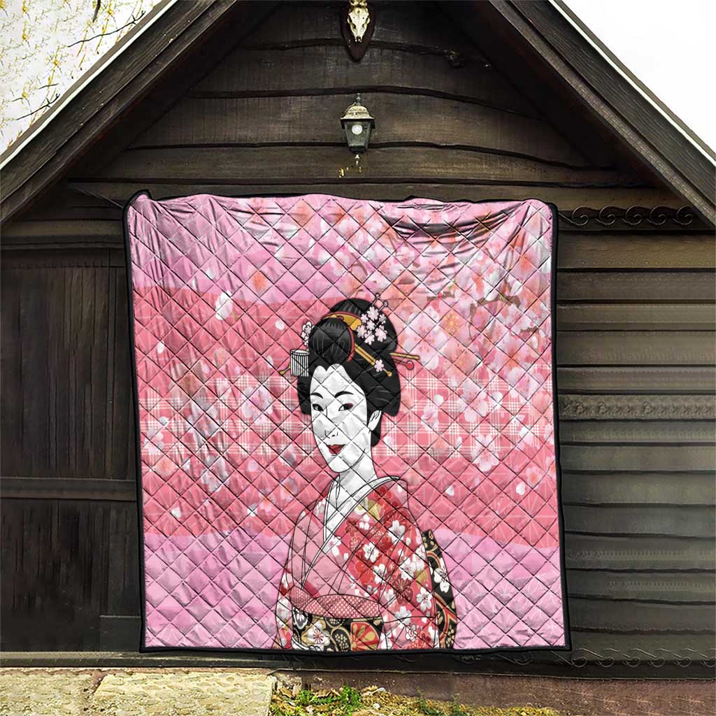 Japanese Geisha Cherry Blossom Quilt Pink Palaka Hawaii Pattern Fusion Design LT19 - Polynesian Pride