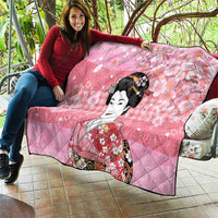 Japanese Geisha Cherry Blossom Quilt Pink Palaka Hawaii Pattern Fusion Design LT19 - Polynesian Pride