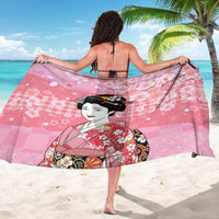 Japanese Geisha Cherry Blossom Sarong Pink Palaka Hawaii Pattern Fusion Design LT19 - Polynesian Pride