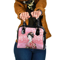 Japanese Geisha Cherry Blossom Shoulder Handbag Pink Palaka Hawaii Pattern Fusion Design LT19 One Size Pink - Polynesian Pride