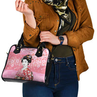 Japanese Geisha Cherry Blossom Shoulder Handbag Pink Palaka Hawaii Pattern Fusion Design LT19 - Polynesian Pride