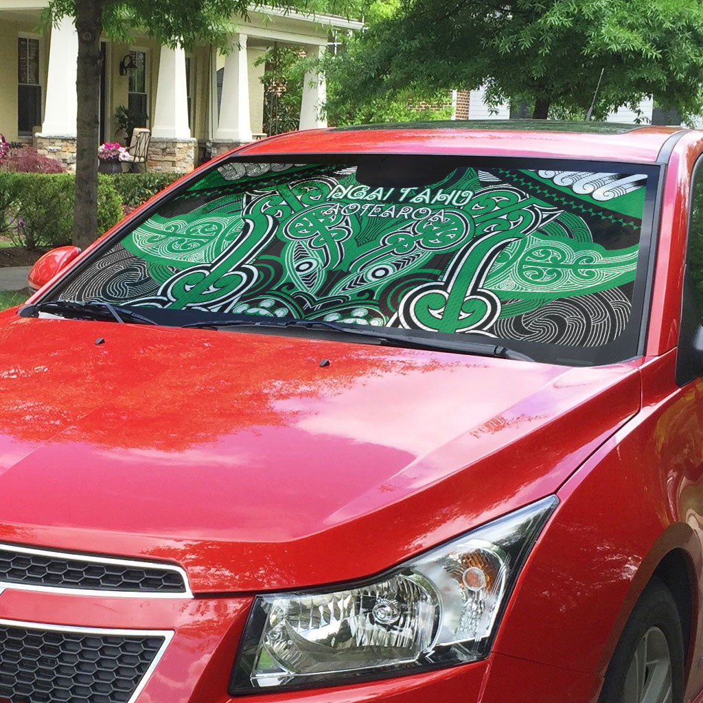 Aotearoa Iwi Ngai Tahu Auto Sun Shade Maori Kowhaiwhai Pattern LT19 - Polynesian Pride