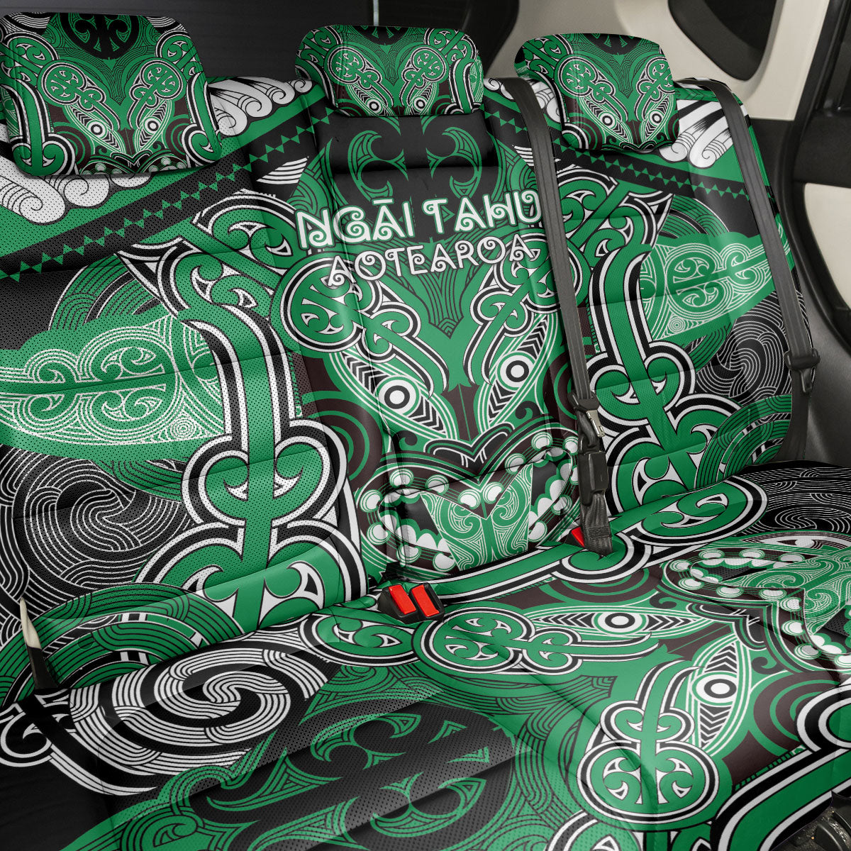 Aotearoa Iwi Ngai Tahu Back Car Seat Cover Maori Kowhaiwhai Pattern