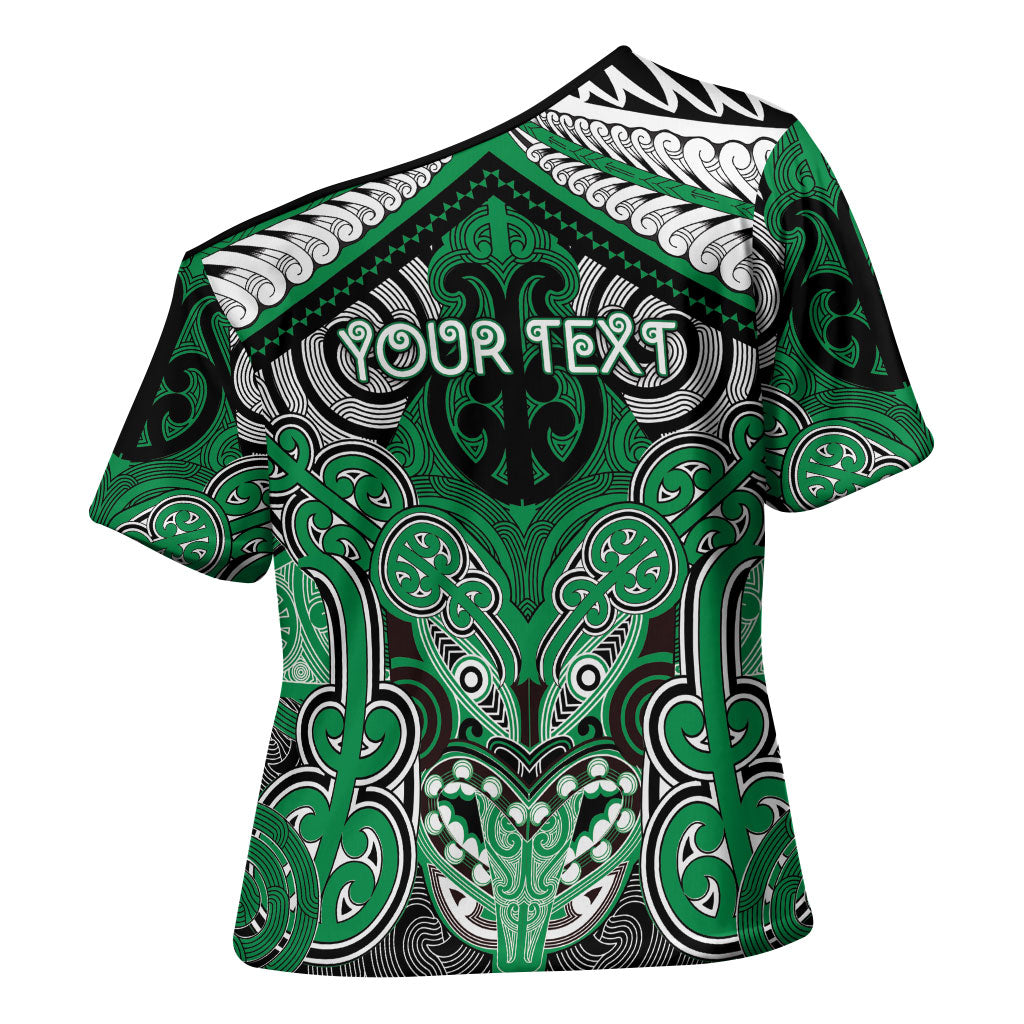 Aotearoa Iwi Ngai Tahu Personalised Cross Shoulder Shirt Maori Kowhaiwhai Pattern
