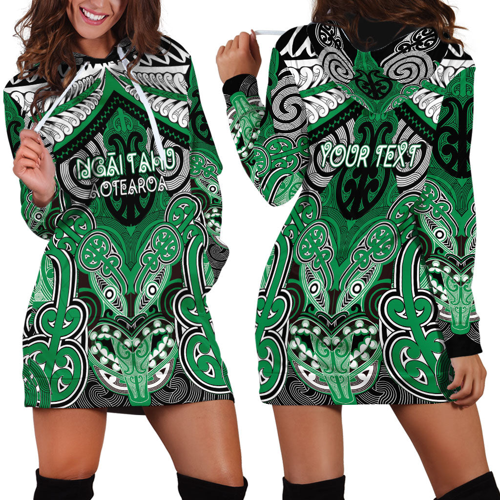 Aotearoa Iwi Ngai Tahu Personalised Hoodie Dress Maori Kowhaiwhai Pattern