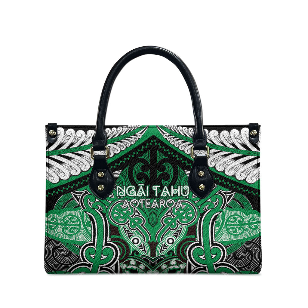 Aotearoa Iwi Ngai Tahu Leather Bag Maori Kowhaiwhai Pattern LT19 - Polynesian Pride