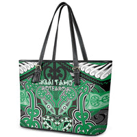 Aotearoa Iwi Ngai Tahu Leather Tote Bag Maori Kowhaiwhai Pattern