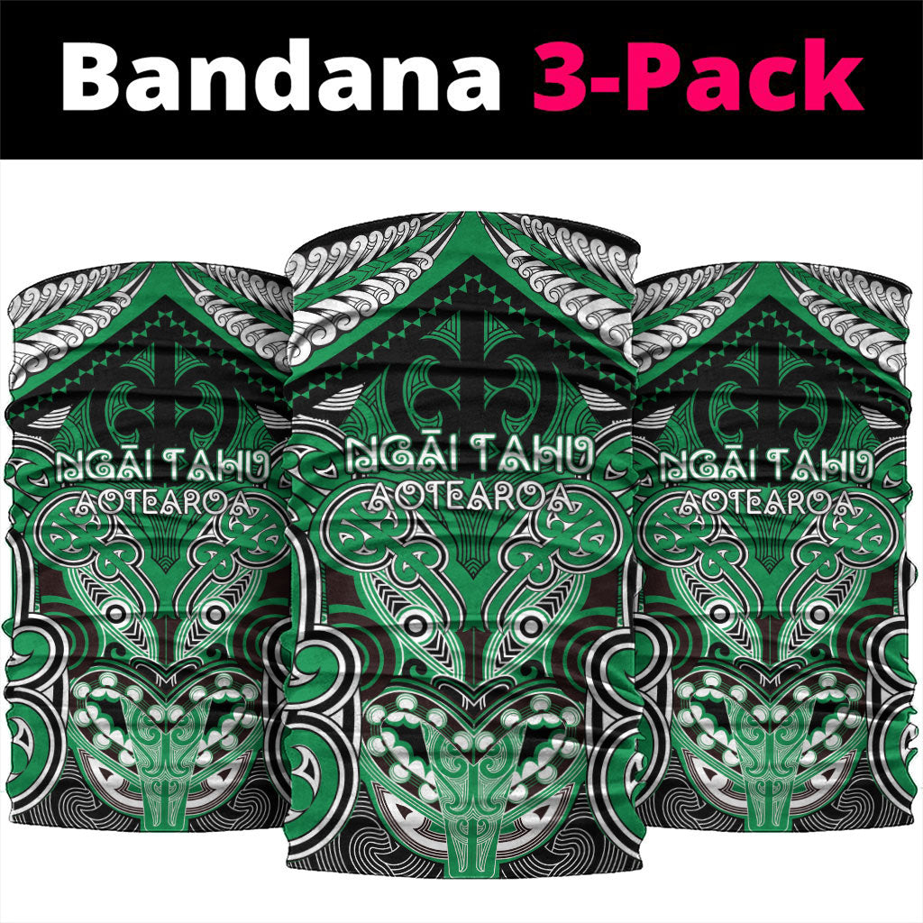 Aotearoa Iwi Ngai Tahu Neck Gaiter Maori Kowhaiwhai Pattern LT19 package One Size: 25*50cm Green - Polynesian Pride