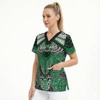 Aotearoa Iwi Ngai Tahu Personalised Scrub Top Maori Kowhaiwhai Pattern LT19 - Polynesian Pride