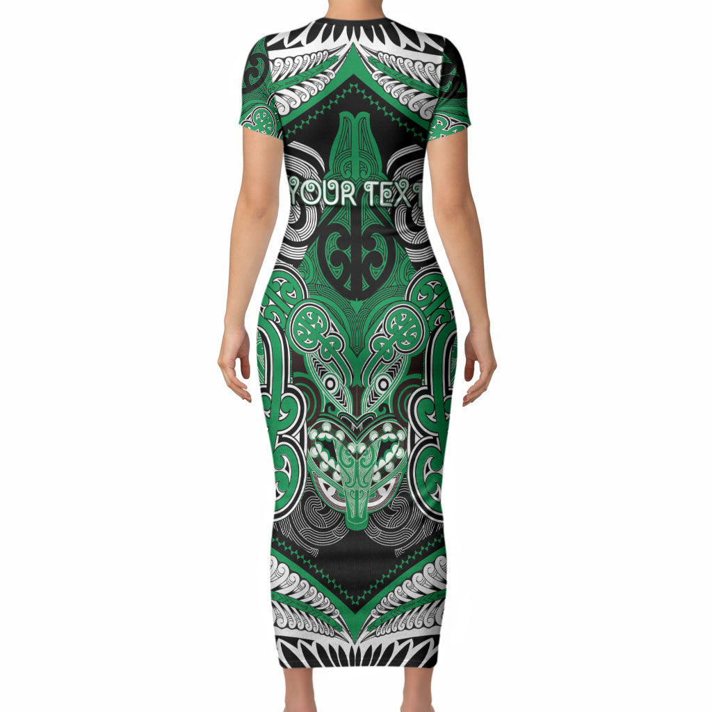 Aotearoa Iwi Ngai Tahu Personalised Short Sleeve Bodycon Dress Maori Kowhaiwhai Pattern