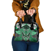 Aotearoa Iwi Ngai Tahu Shoulder Handbag Maori Kowhaiwhai Pattern LT19 One Size Green - Polynesian Pride