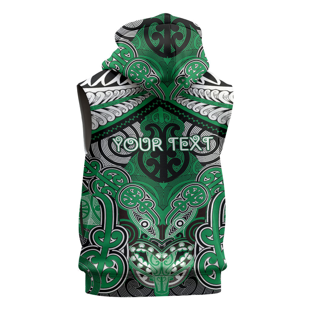 Aotearoa Iwi Ngai Tahu Personalised Sleeveless Hoodie Maori Kowhaiwhai Pattern LT19 - Polynesian Pride