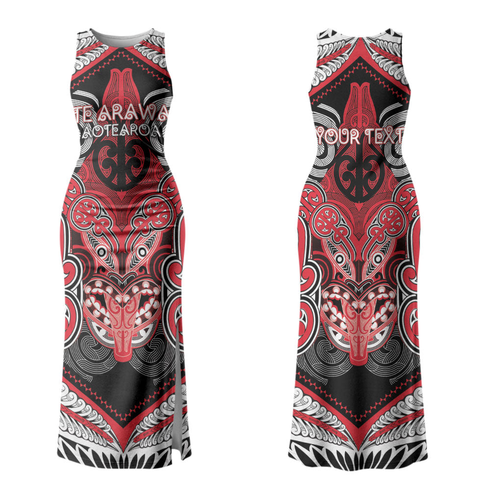 Aotearoa Iwi Te Arawa Personalised Couples Matching Tank Maxi Dress and Hawaiian Shirt Maori Kowhaiwhai Pattern