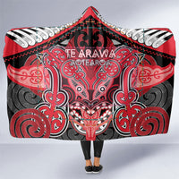 Aotearoa Iwi Te Arawa Hooded Blanket Maori Kowhaiwhai Pattern LT19 One Size Red - Polynesian Pride