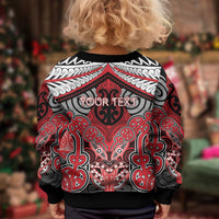 Aotearoa Iwi Te Arawa Personalised Kid Ugly Christmas Sweater Maori Kowhaiwhai Pattern