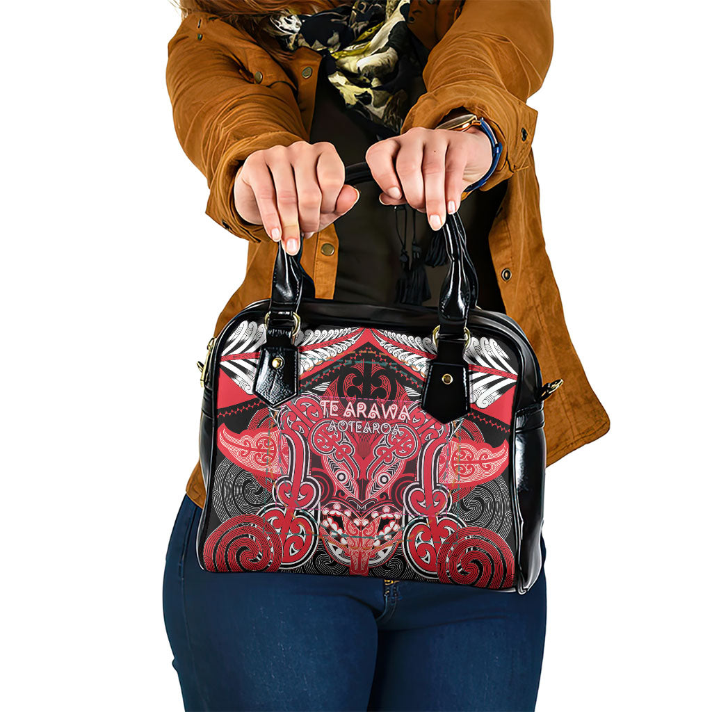 Aotearoa Iwi Te Arawa Shoulder Handbag Maori Kowhaiwhai Pattern