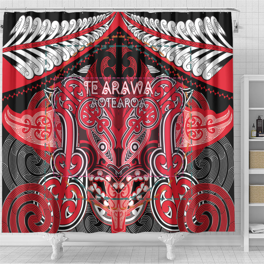 Aotearoa Iwi Te Arawa Shower Curtain Maori Kowhaiwhai Pattern