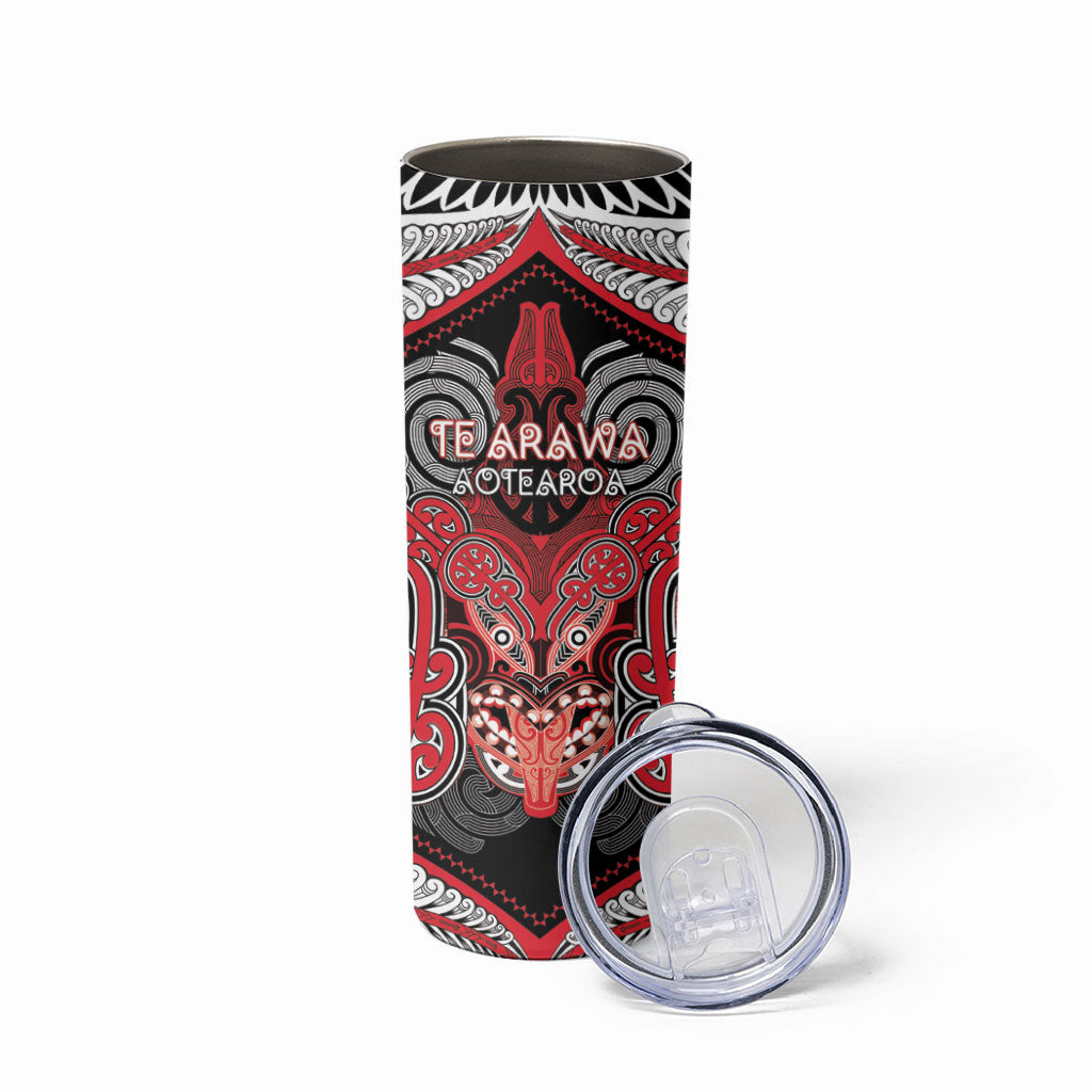 Aotearoa Iwi Te Arawa Personalised Skinny Tumbler Maori Kowhaiwhai Pattern