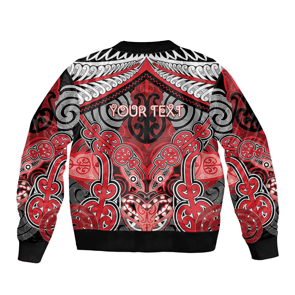 Aotearoa Iwi Te Arawa Personalised Sleeve Zip Bomber Jacket Maori Kowhaiwhai Pattern LT19 - Polynesian Pride