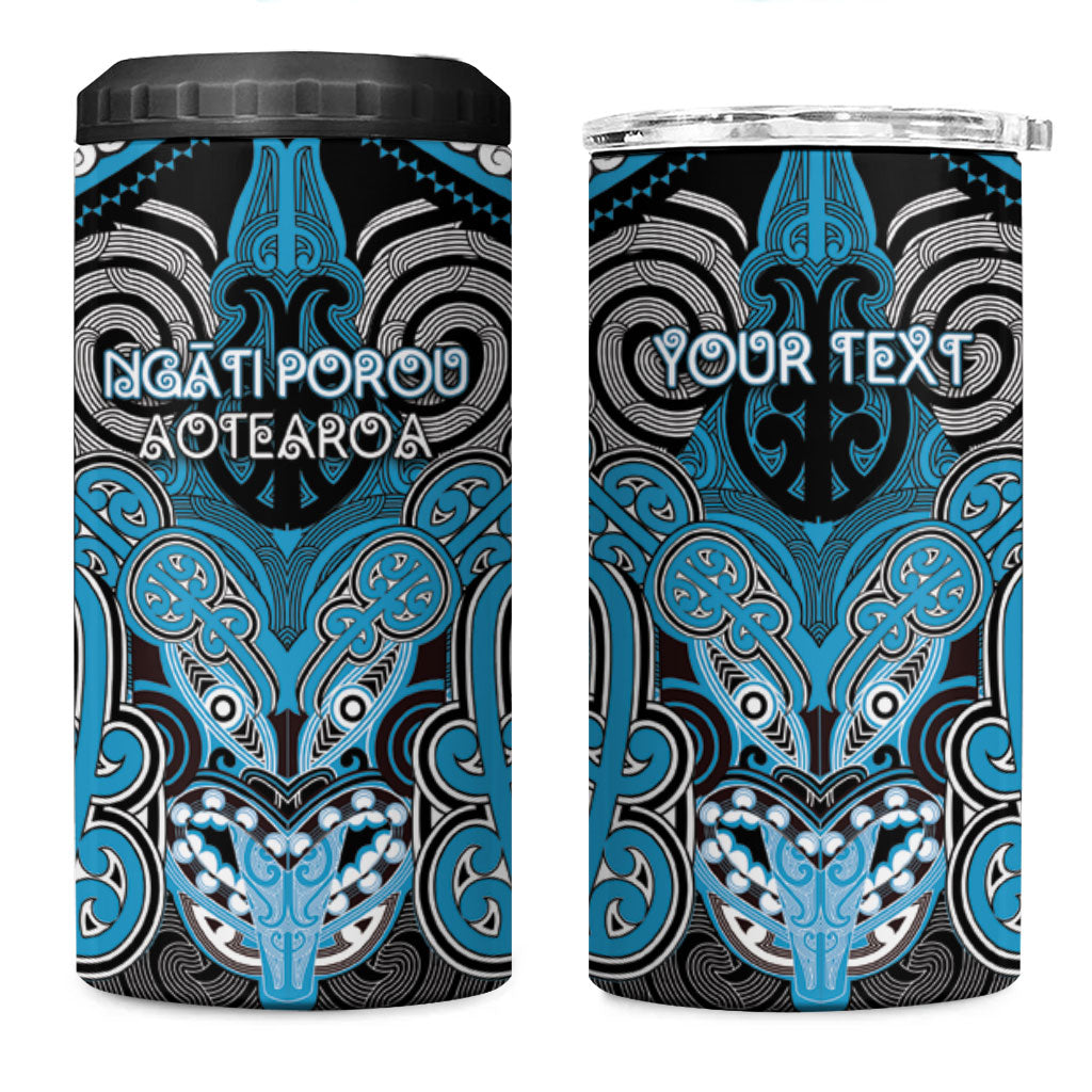 Aotearoa Iwi Ngati Porou Personalised 4 in 1 Can Cooler Tumbler Maori Kowhaiwhai Pattern