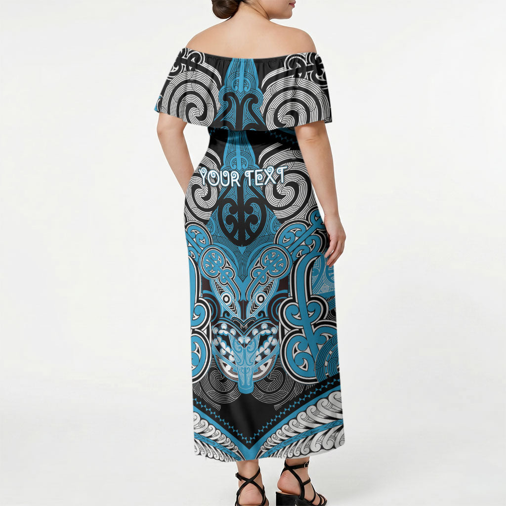 Aotearoa Iwi Ngati Porou Personalised Off Shoulder Maxi Dress Maori Kowhaiwhai Pattern