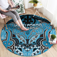 Aotearoa Iwi Ngati Porou Round Carpet Maori Kowhaiwhai Pattern LT19 - Polynesian Pride