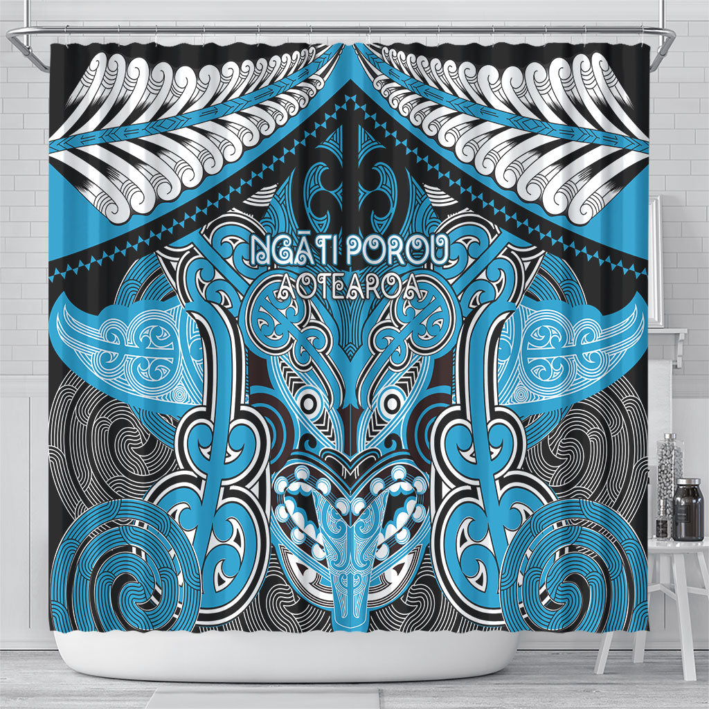 Aotearoa Iwi Ngati Porou Shower Curtain Maori Kowhaiwhai Pattern