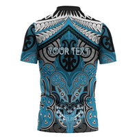 Aotearoa Iwi Ngati Porou Personalised Zipper Polo Shirt Maori Kowhaiwhai Pattern LT19 - Polynesian Pride