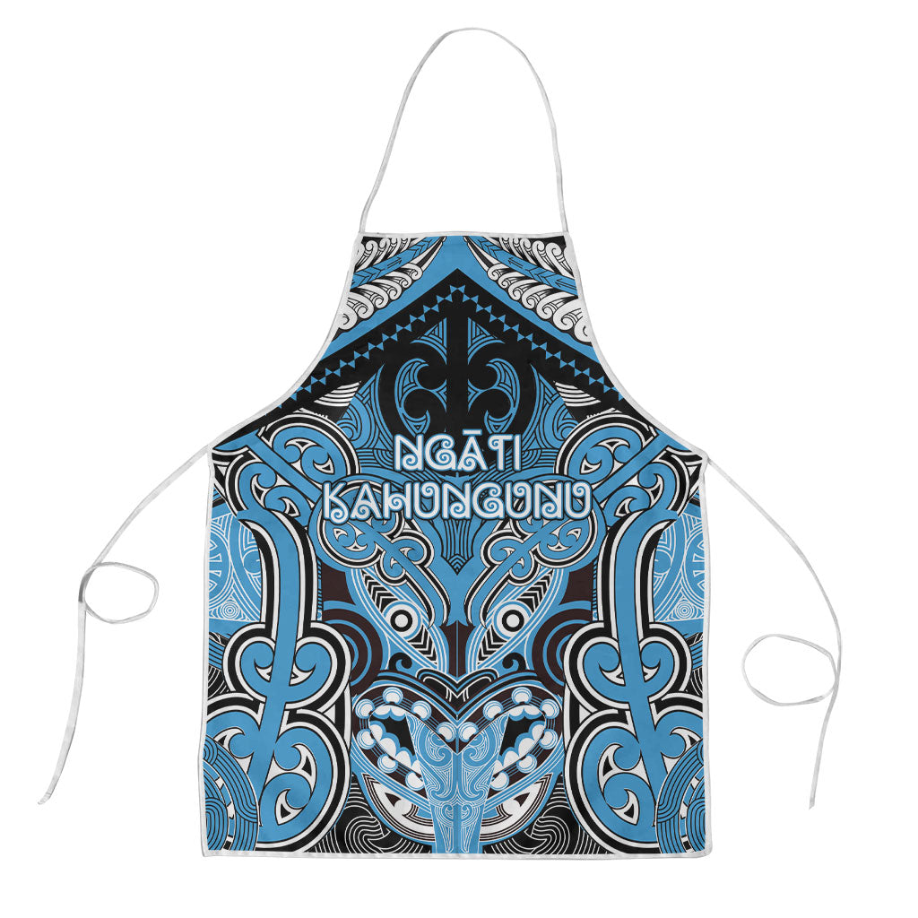 Aotearoa Iwi Ngati Kahungunu Apron Maori Kowhaiwhai Pattern LT19 Blue - Polynesian Pride