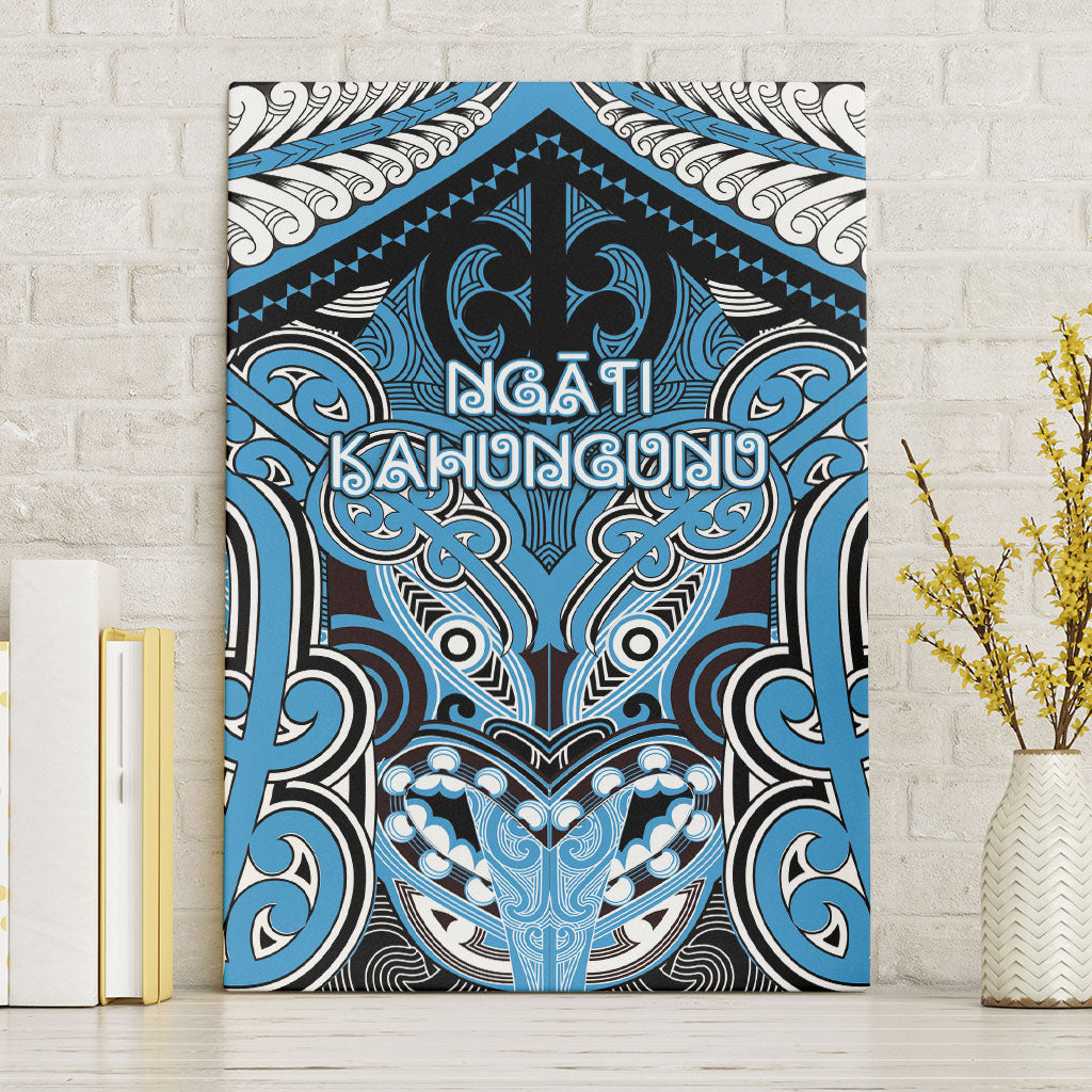 Aotearoa Iwi Ngati Kahungunu Canvas Wall Art Maori Kowhaiwhai Pattern LT19 Without Frame Blue - Polynesian Pride