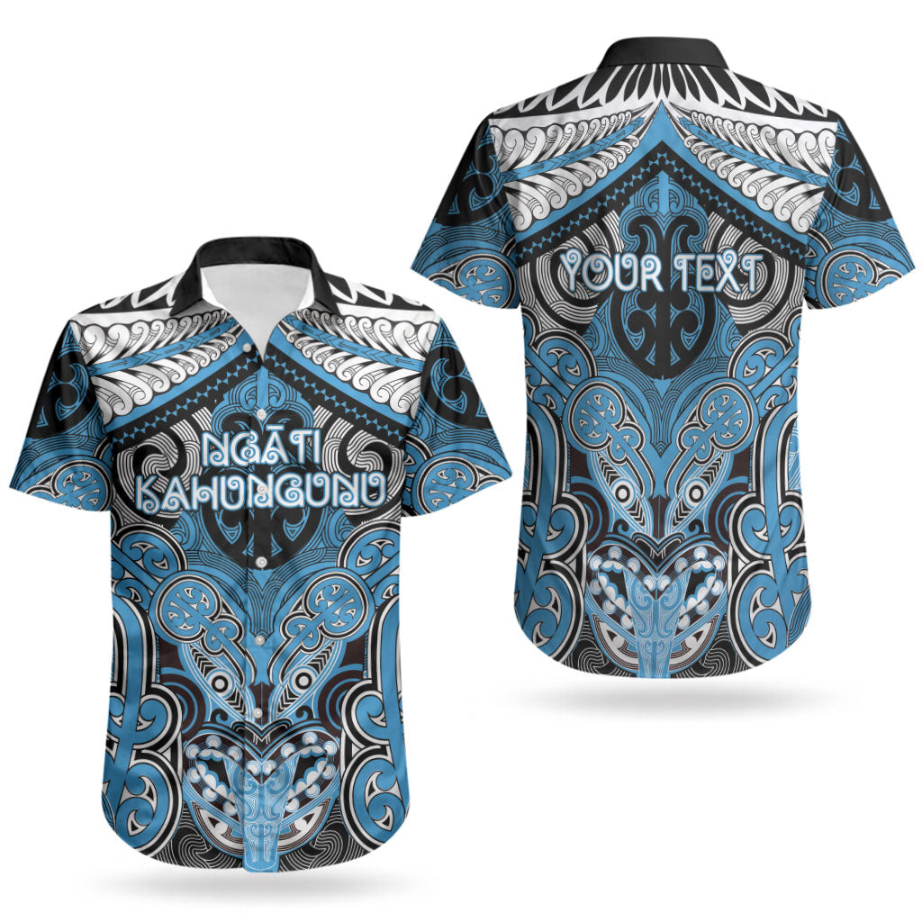 Aotearoa Iwi Ngati Kahungunu Personalised Couples Matching Off Shoulder Short Dress and Hawaiian Shirt Maori Kowhaiwhai Pattern