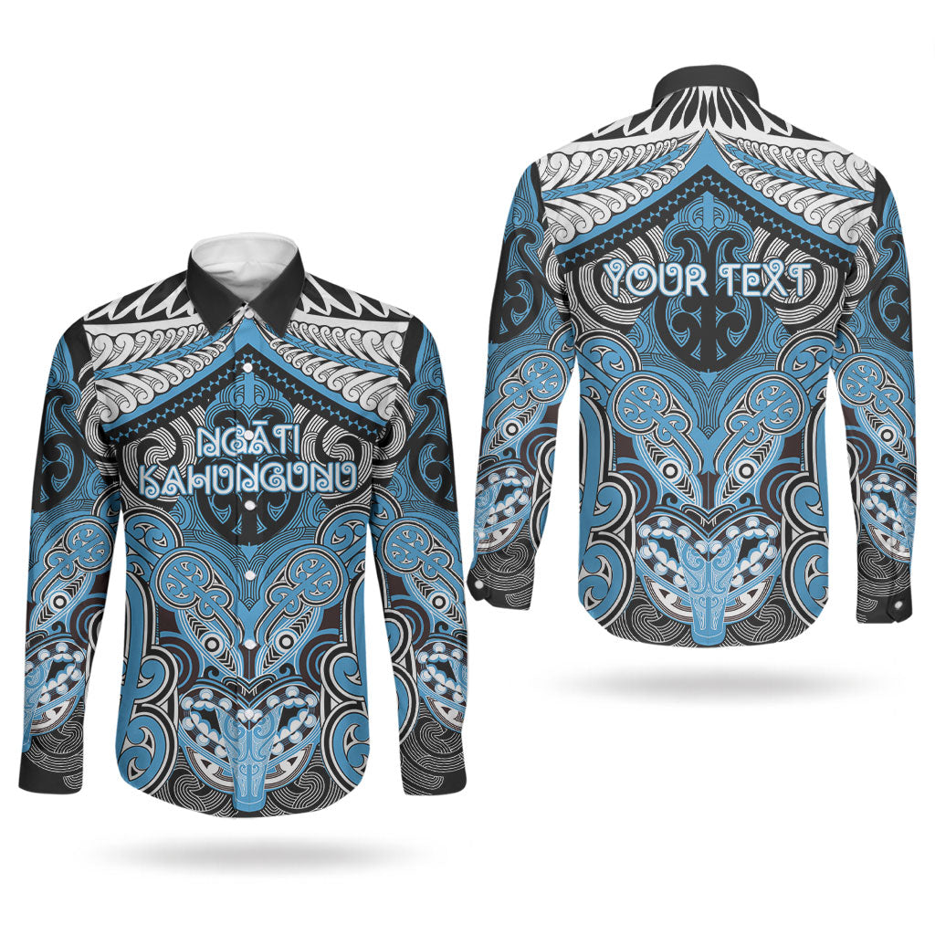 Aotearoa Iwi Ngati Kahungunu Personalised Couples Matching Short Sleeve Bodycon Dress and Long Sleeve Button Shirt Maori Kowhaiwhai Pattern
