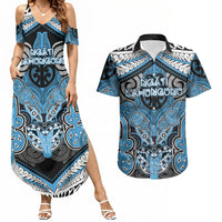 Aotearoa Iwi Ngati Kahungunu Personalised Couples Matching Summer Maxi Dress and Hawaiian Shirt Maori Kowhaiwhai Pattern