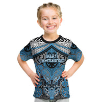 Aotearoa Iwi Ngati Kahungunu Personalised Kid T Shirt Maori Kowhaiwhai Pattern