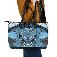 Aotearoa Iwi Ngati Kahungunu Leather Tote Bag Maori Kowhaiwhai Pattern