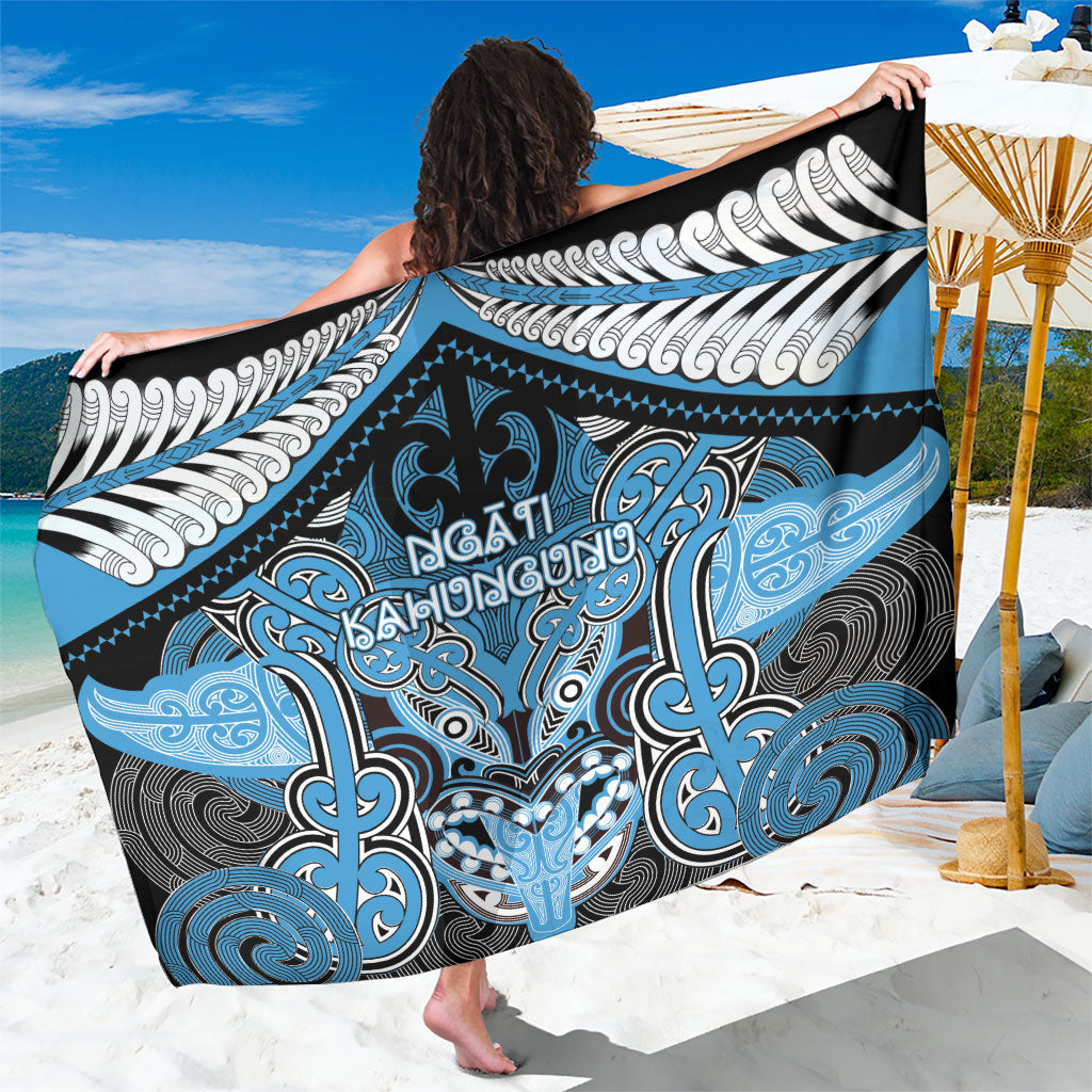 Aotearoa Iwi Ngati Kahungunu Sarong Maori Kowhaiwhai Pattern LT19 One Size 44 x 66 inches Blue - Polynesian Pride
