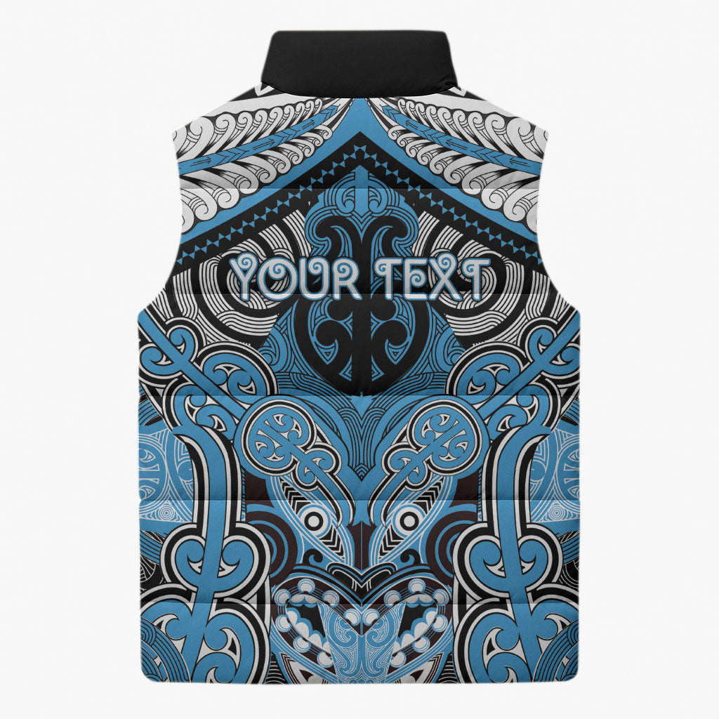 Aotearoa Iwi Ngati Kahungunu Personalised Sleeveless Puffer Jacket Maori Kowhaiwhai Pattern