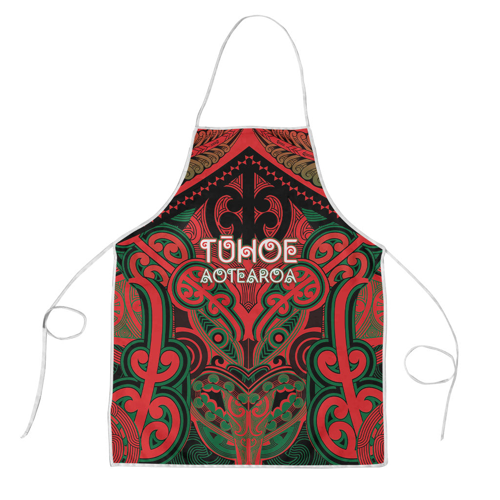 Aotearoa Iwi Tuhoe Apron Maori Kowhaiwhai Pattern LT19 Red - Polynesian Pride