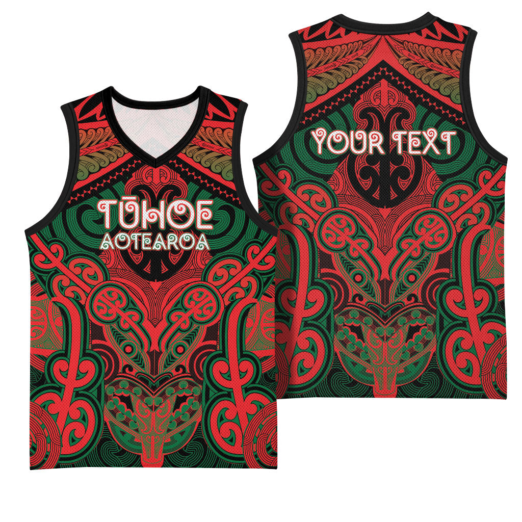 Aotearoa Iwi Tuhoe Personalised Basketball Jersey Maori Kowhaiwhai Pattern