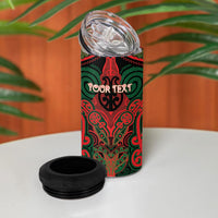 Aotearoa Iwi Tuhoe Personalised 4 in 1 Can Cooler Tumbler Maori Kowhaiwhai Pattern