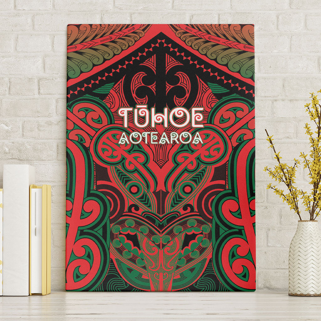 Aotearoa Iwi Tuhoe Canvas Wall Art Maori Kowhaiwhai Pattern LT19 Without Frame Red - Polynesian Pride
